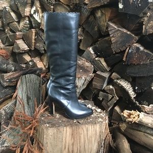Coach Jade Black Calf Length Leather Boots